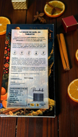 🎅LA TABLETTE DE NOËL – Sablé noisette, Chocolat noir, Clémentine – 100% végétale & sans gluten 🎄