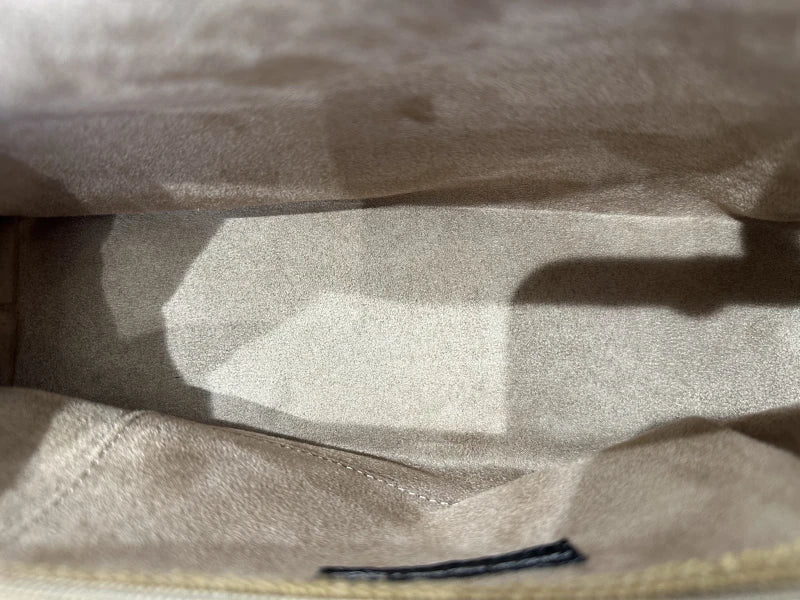 Pochette clutch beige brodée main