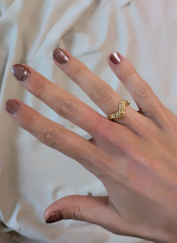 Bague vague or martelé - L'Aigua