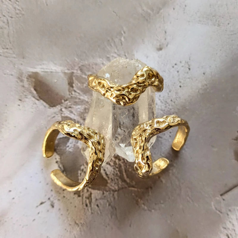 Bague vague or martelé - L'Aigua