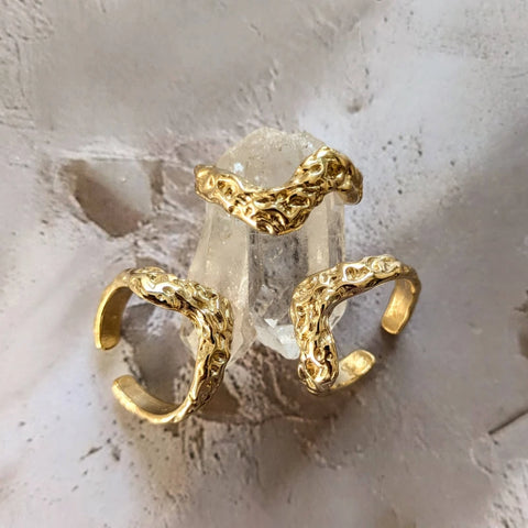 Bague vague or martelé - L'Aigua