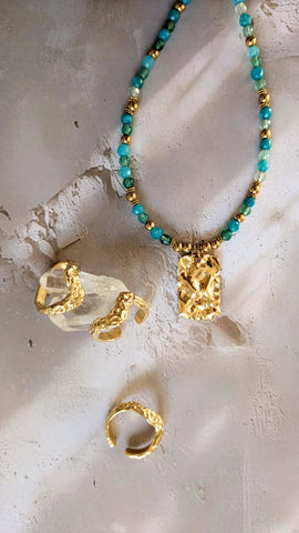 Bague vague or martelé - L'Aigua