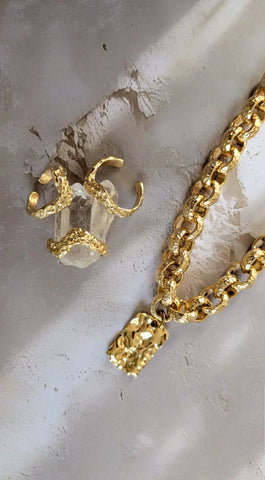 Bague vague or martelé - L'Aigua