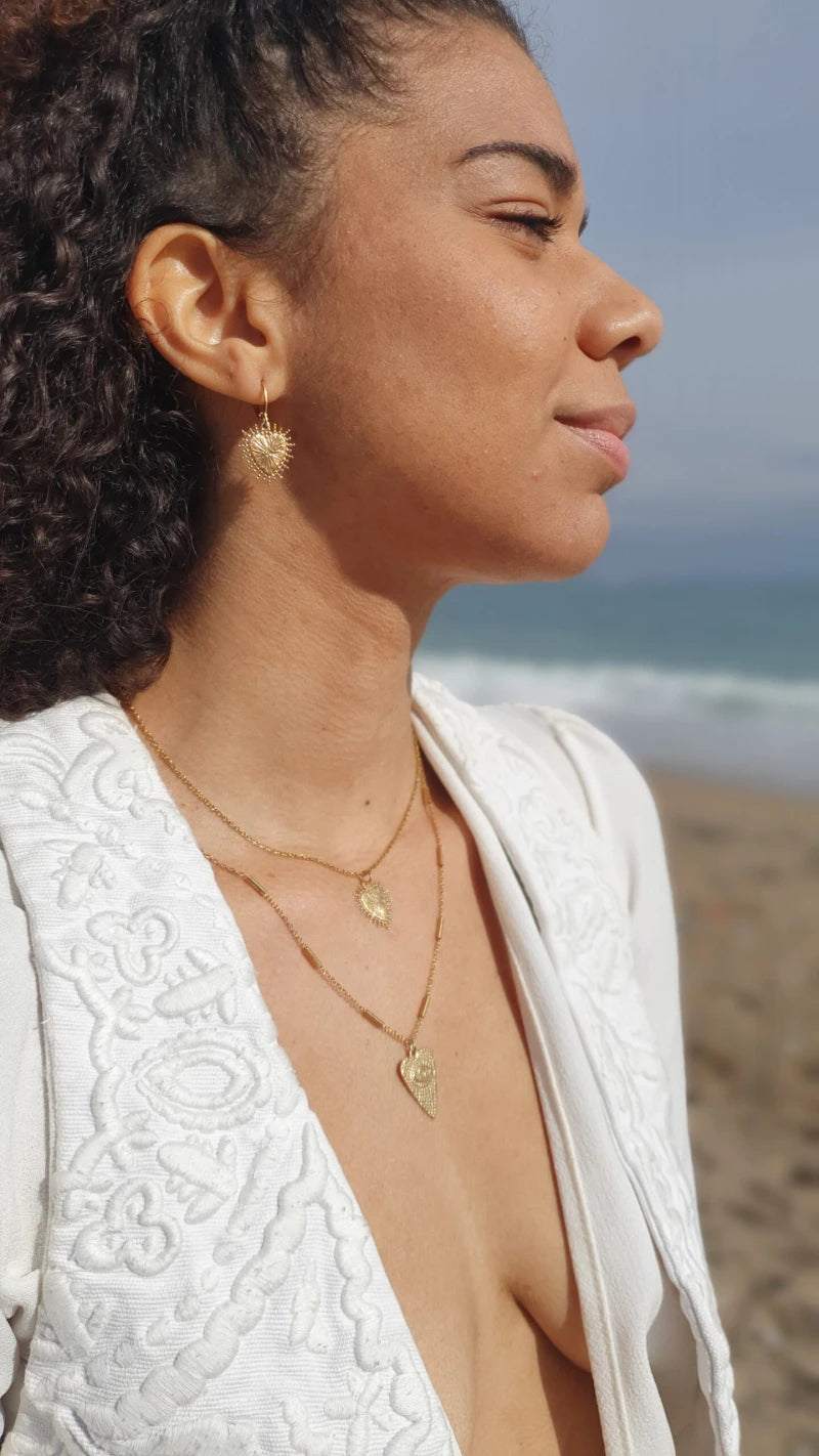 Boucles d'oreilles Coeur Sacré or discrètes