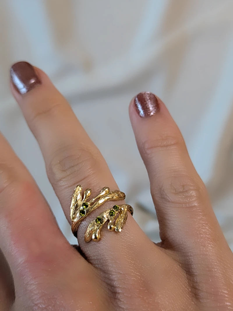 Bague feuilles d'olivier - L'olivera