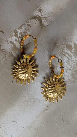 Boucles d'oreilles créoles soleil - El sol