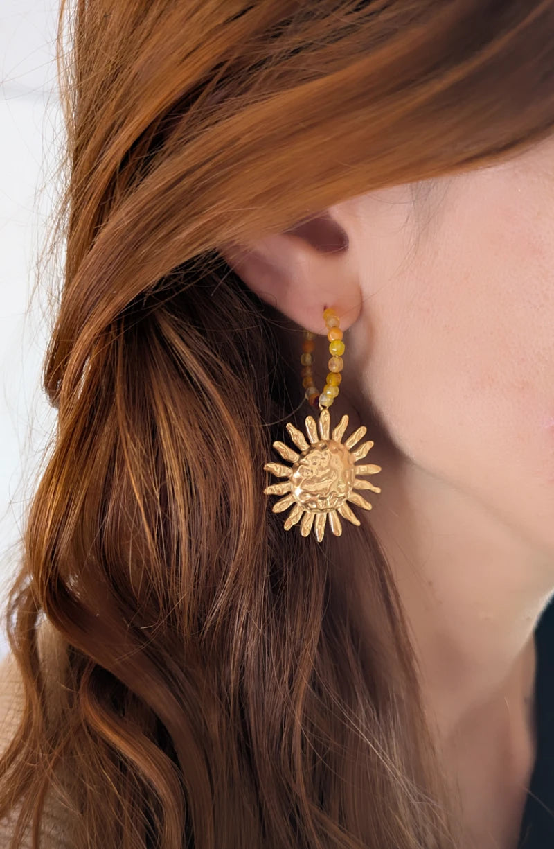 Boucles d'oreilles créoles soleil - El sol