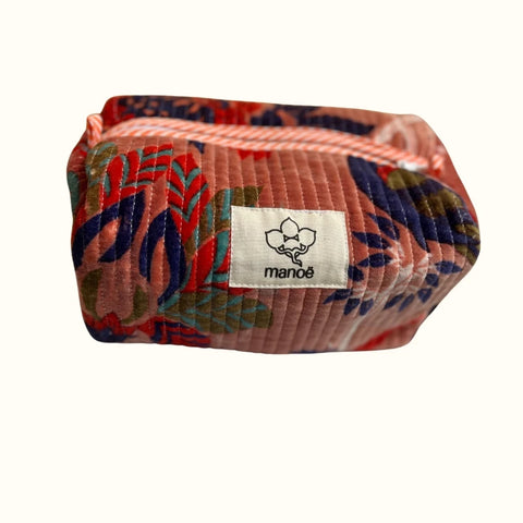Trousse de toilette en velours matelassé – "Dreamy Blossom"
