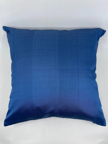 Housse de coussin Shan bleue et jaune