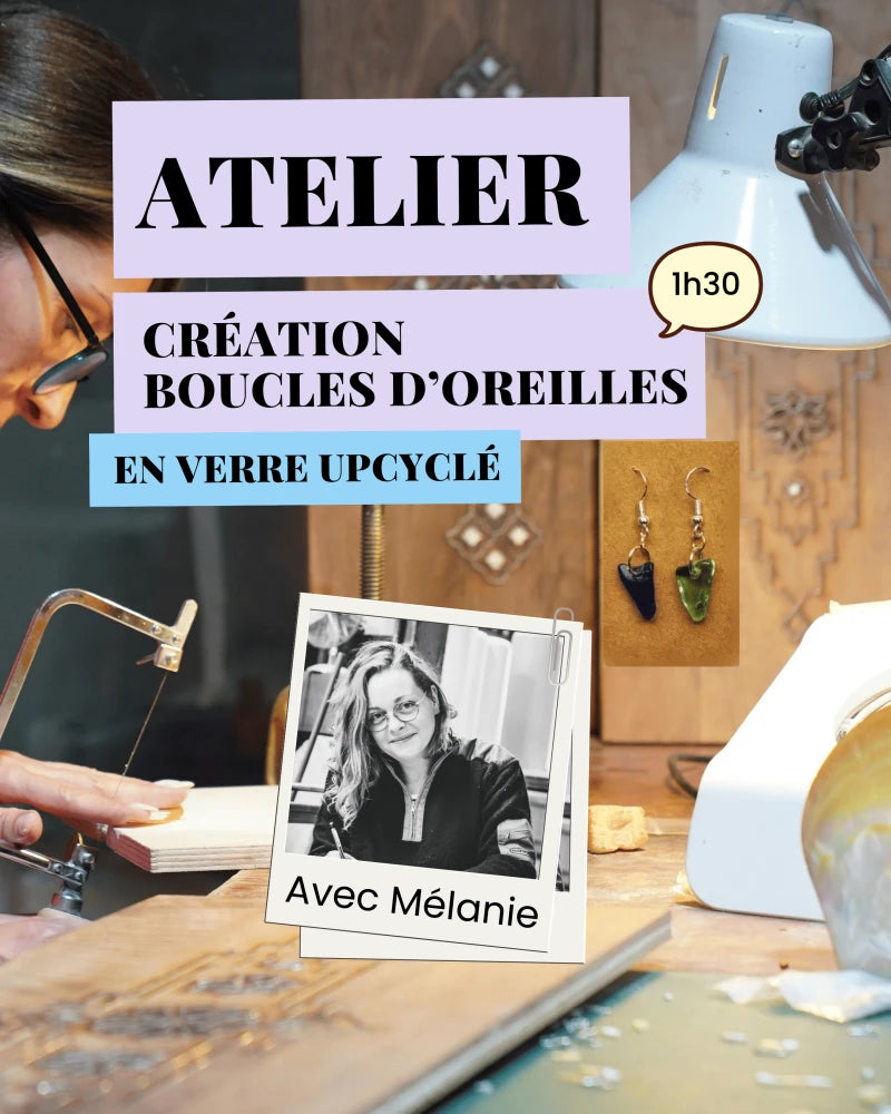 Atelier Création : Boucles d'oreilles en verre upcyclé