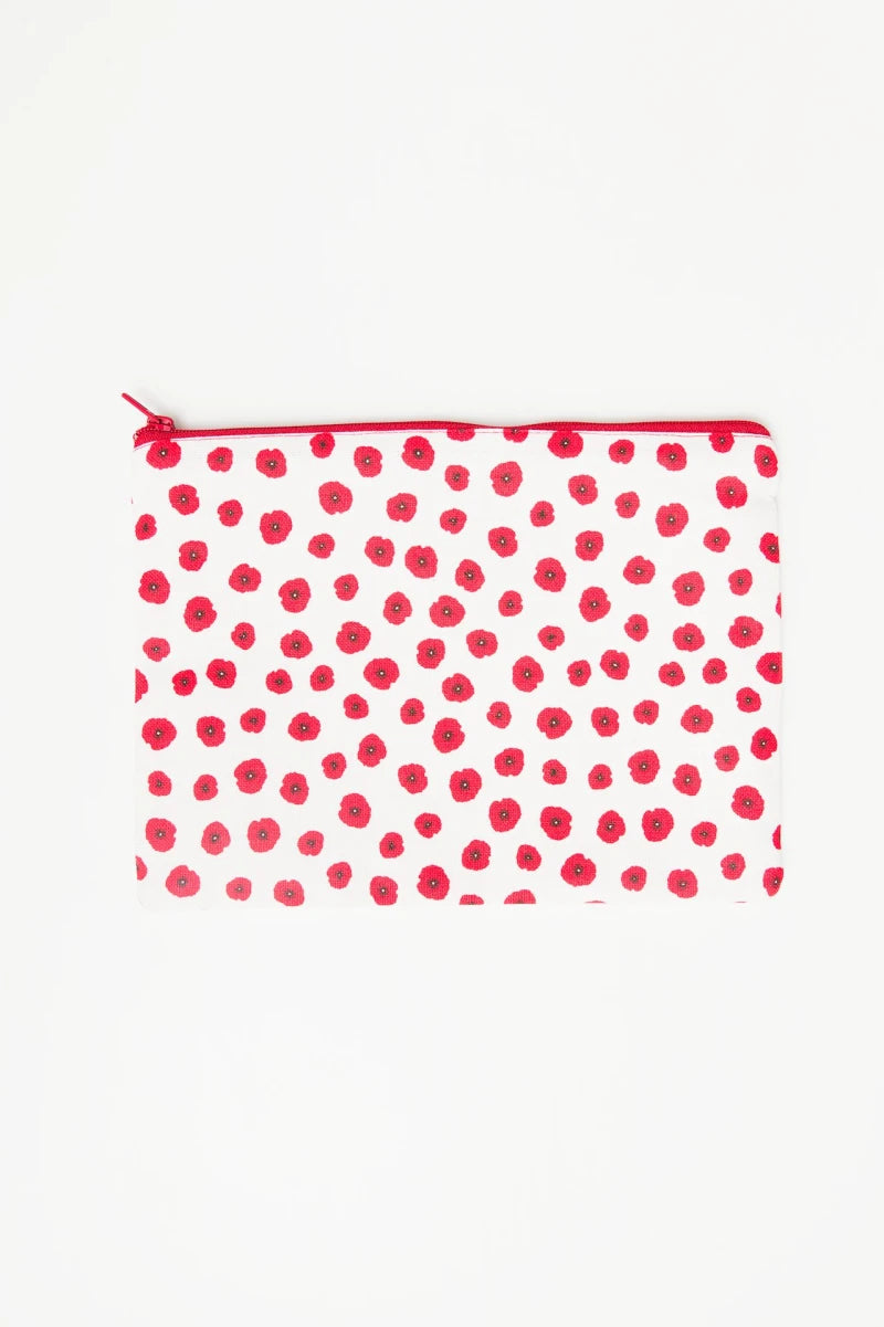Papaveri Zip Pouch (red floral)