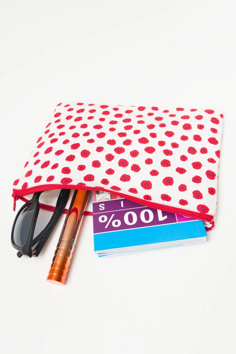 Papaveri Zip Pouch (red floral)