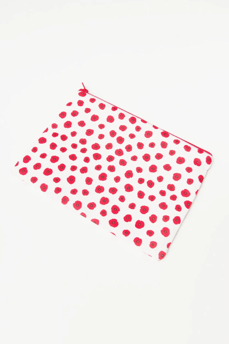 Papaveri Zip Pouch (red floral)