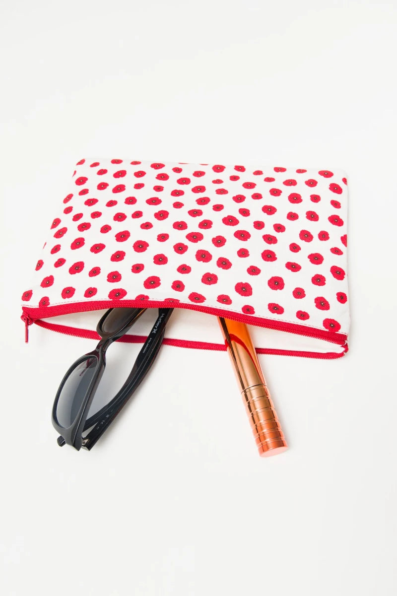 Papaveri Zip Pouch (red floral)