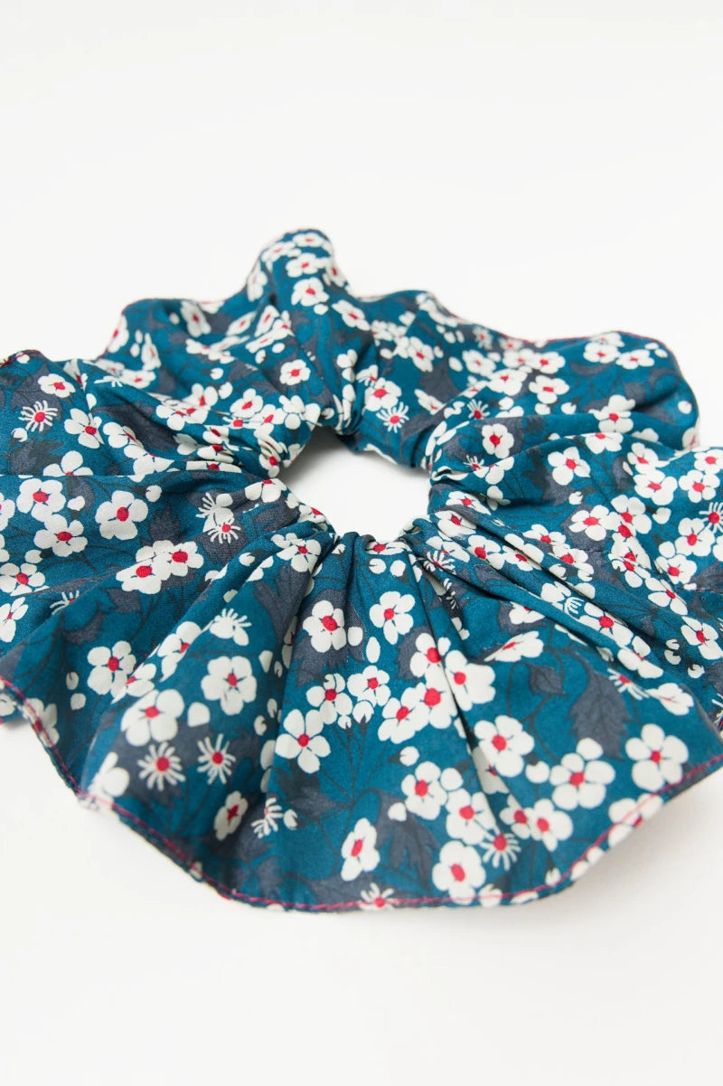 Big blue floral Scrunchie