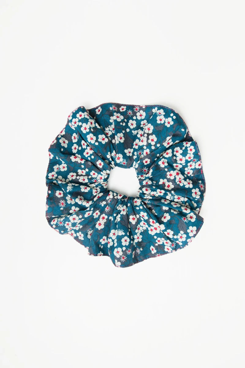 Big blue floral Scrunchie