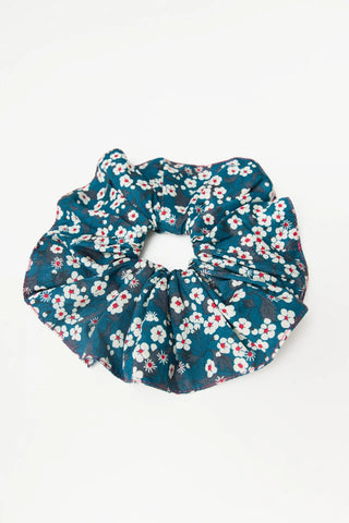 Big blue floral Scrunchie