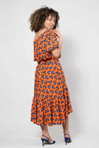 Orange Top and Skirt Set