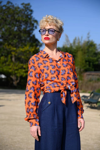 Orange Floral Shirt