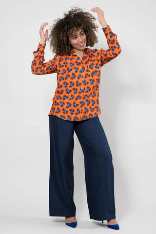 Orange Floral Shirt
