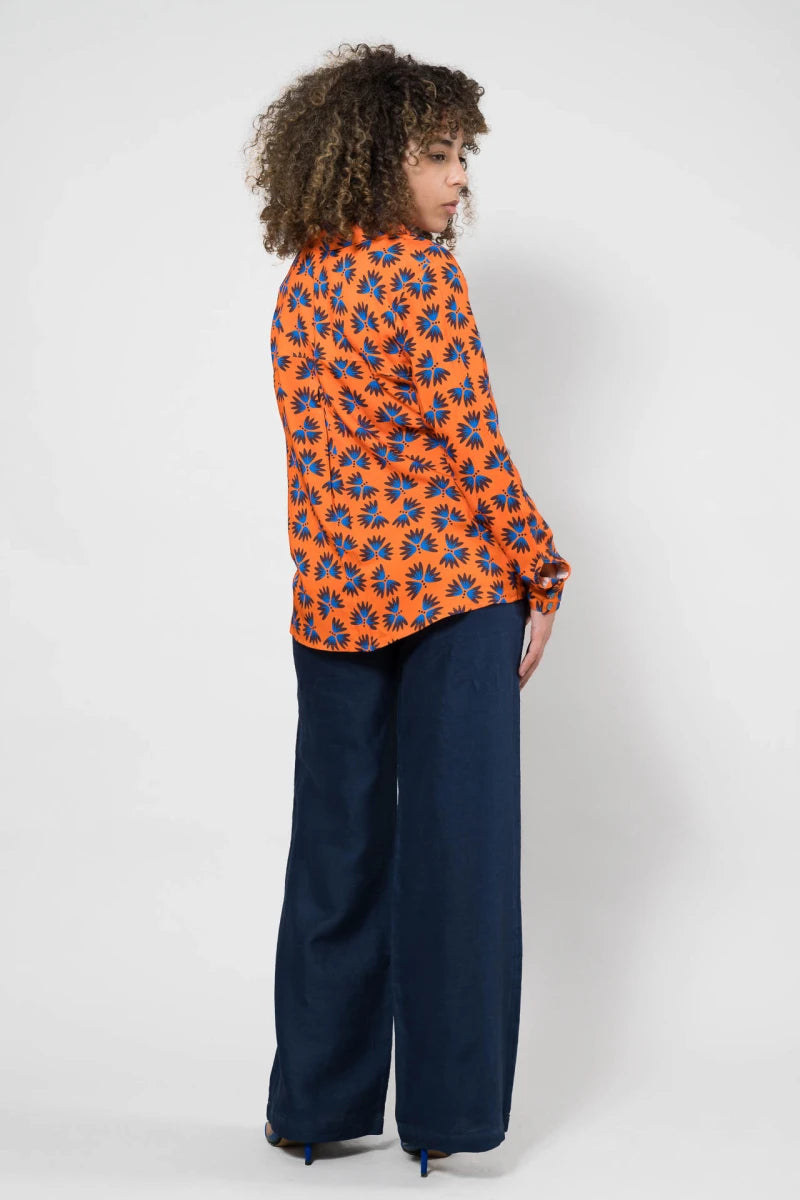 Orange Floral Shirt