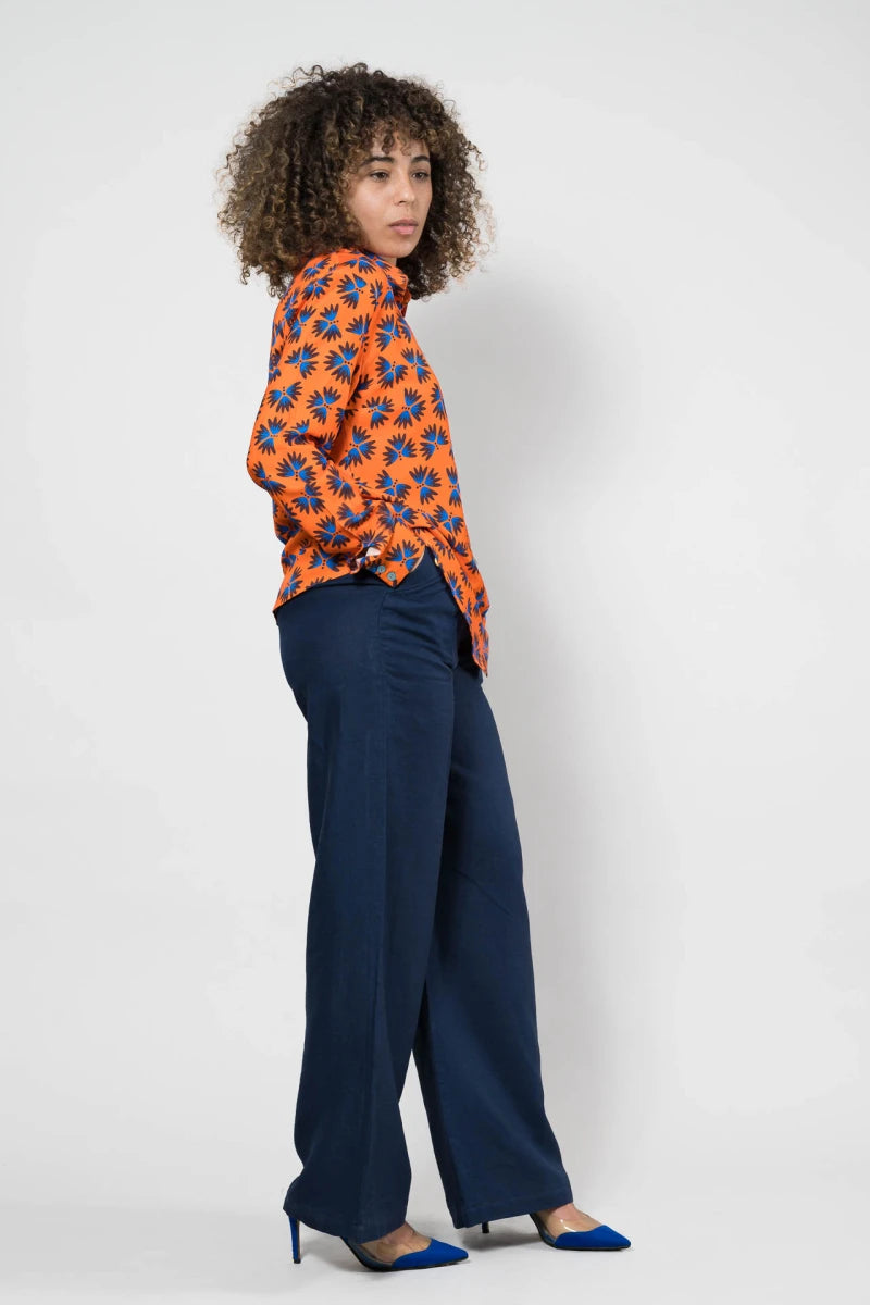 Orange Floral Shirt
