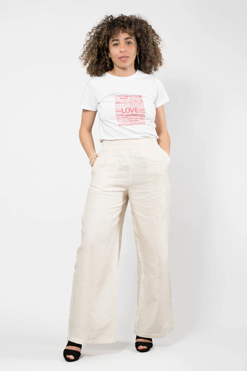 Beige Linen Trousers