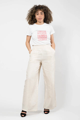 Beige Linen Trousers