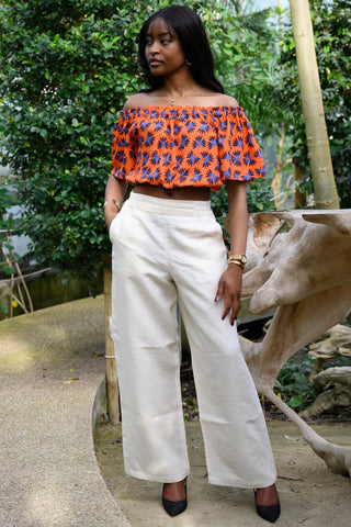 Beige Linen Trousers