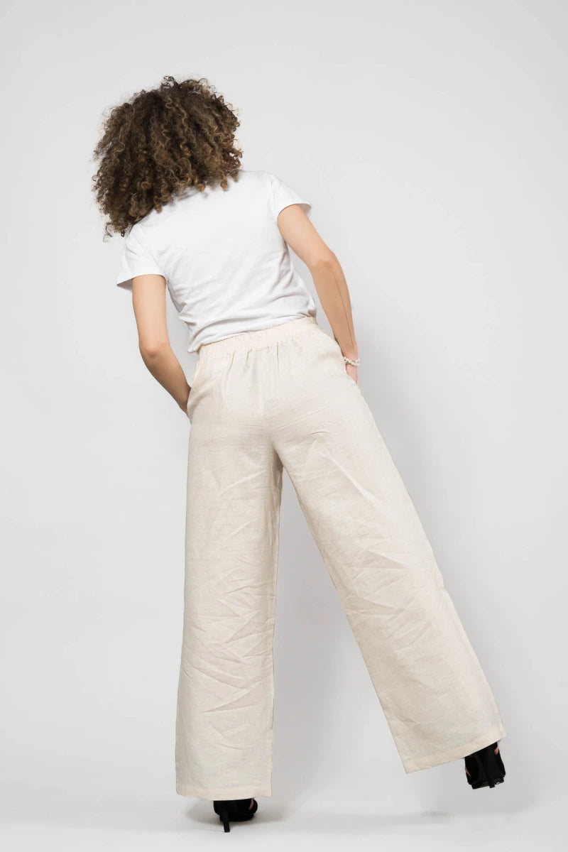 Beige Linen Trousers