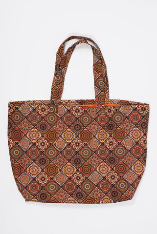 Brown and Orange Reversible Bag