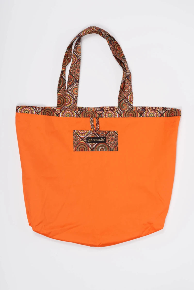 Brown and Orange Reversible Bag