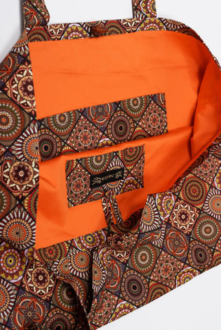 Brown and Orange Reversible Bag