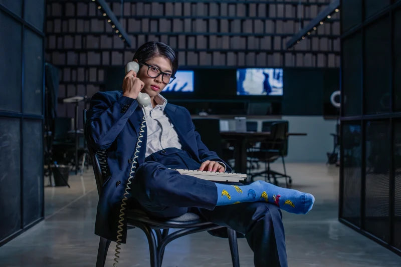 Chaussettes en coton - BeCoffee Bleu