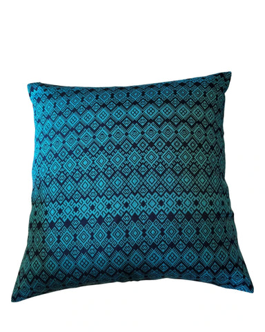 Housse de coussin Kachin bleu et turquoise (RIDA)