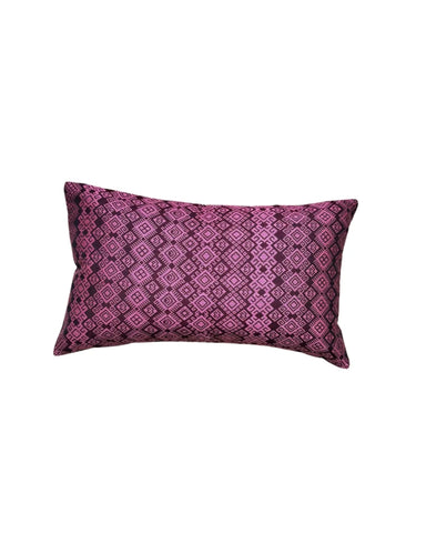 Housse de coussin Kachin bordeaux et rose (RIDA)