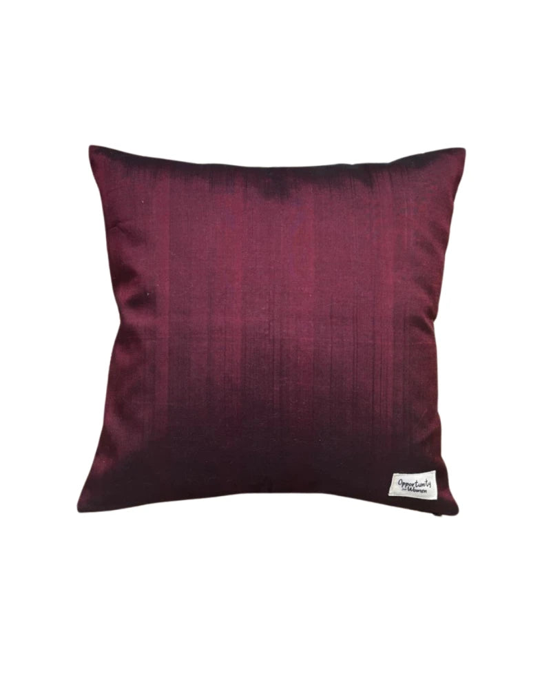 Housse de coussin Kachin bordeaux et rose (RIDA)