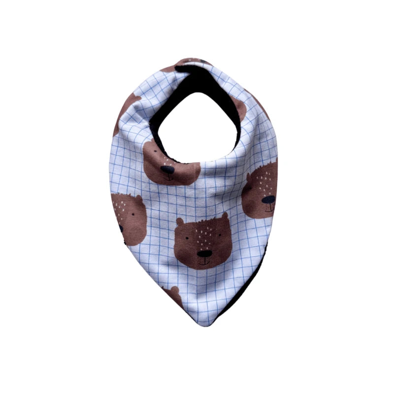 Bavoir bandana Ours carreaux - Moomie