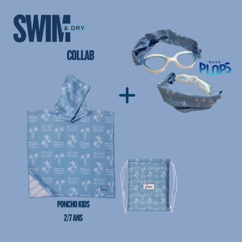 Pack Lou : poncho enfant et lunettes de piscine Waterplops