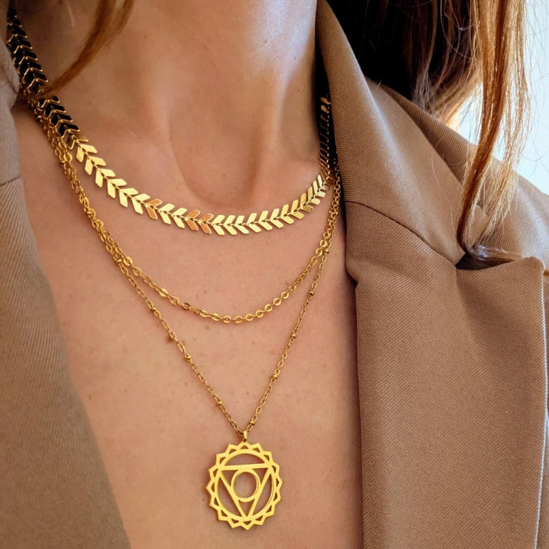 Collier médaille multirang or Lola Moonrise