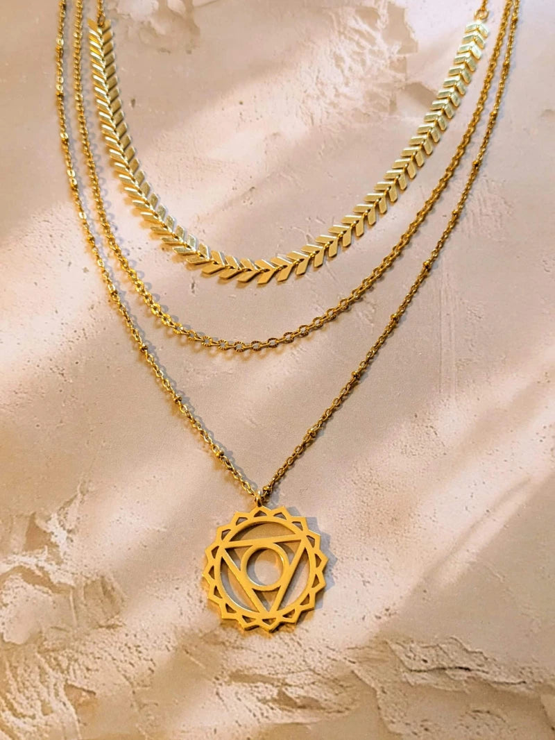 Collier médaille multirang or Lola Moonrise