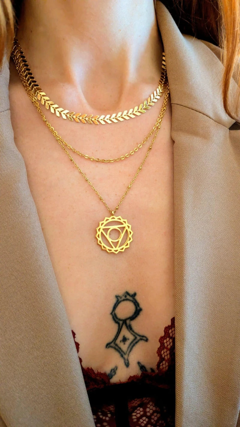 Collier médaille multirang or Lola Moonrise
