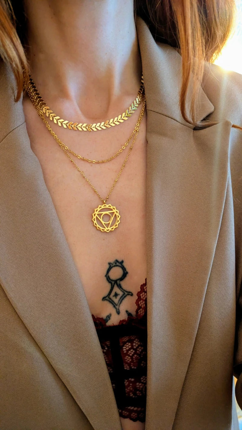 Collier médaille multirang or Lola Moonrise