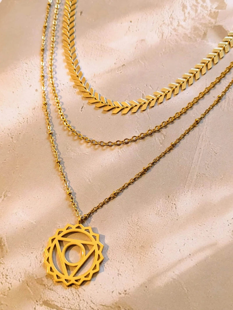 Collier médaille multirang or Lola Moonrise