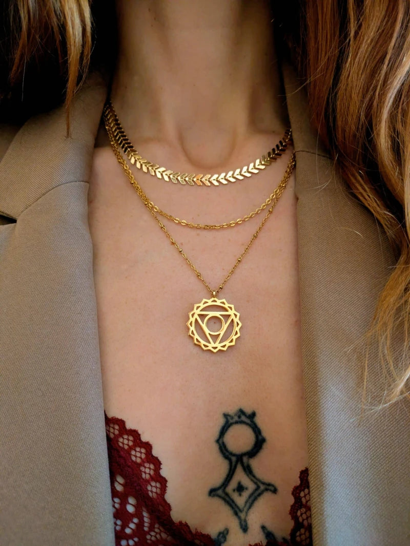 Collier médaille multirang or Lola Moonrise