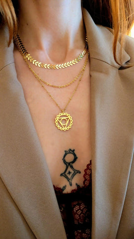 Collier médaille multirang or Lola Moonrise