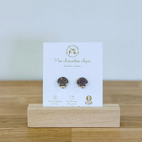 Boucles clips pailletées - Coquillages