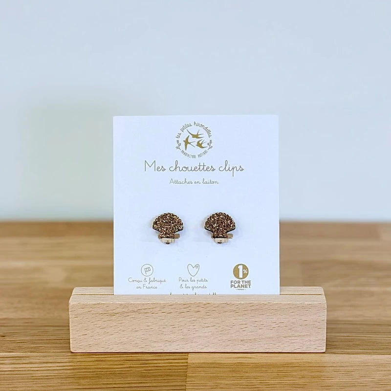 Boucles clips pailletées - Coquillages
