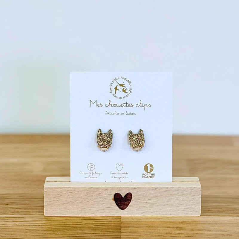 Boucles clips pailletées - Chats
