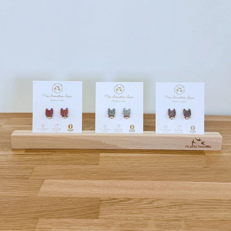 Boucles clips pailletées - Chats
